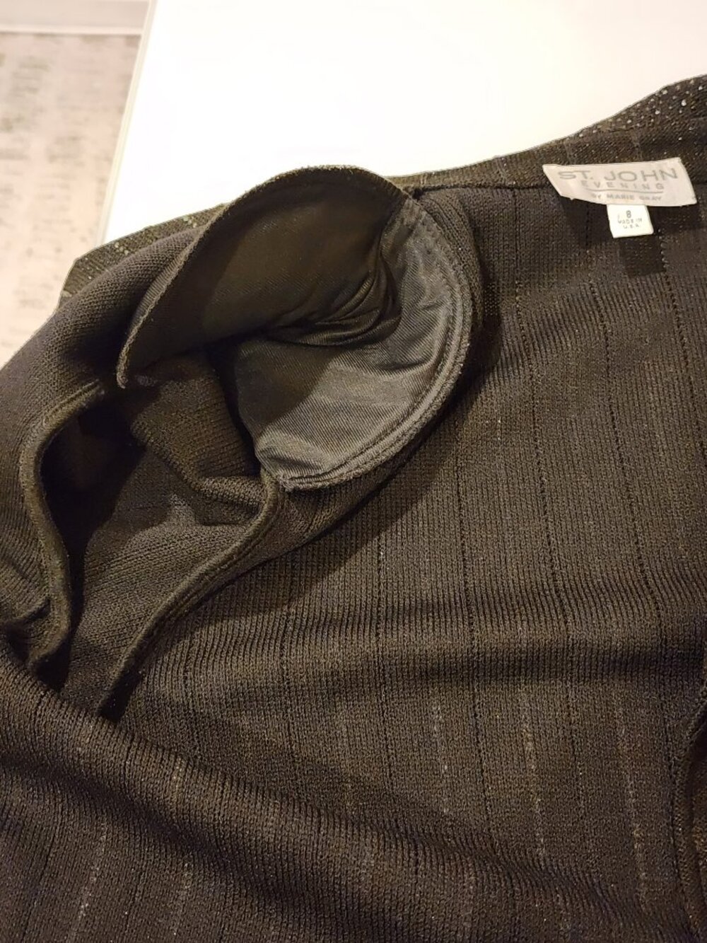 Excellent!!| US 8| ST JOHN: Black Elegant Shimmer Lightweight Blazer - Picture 11 of 16
